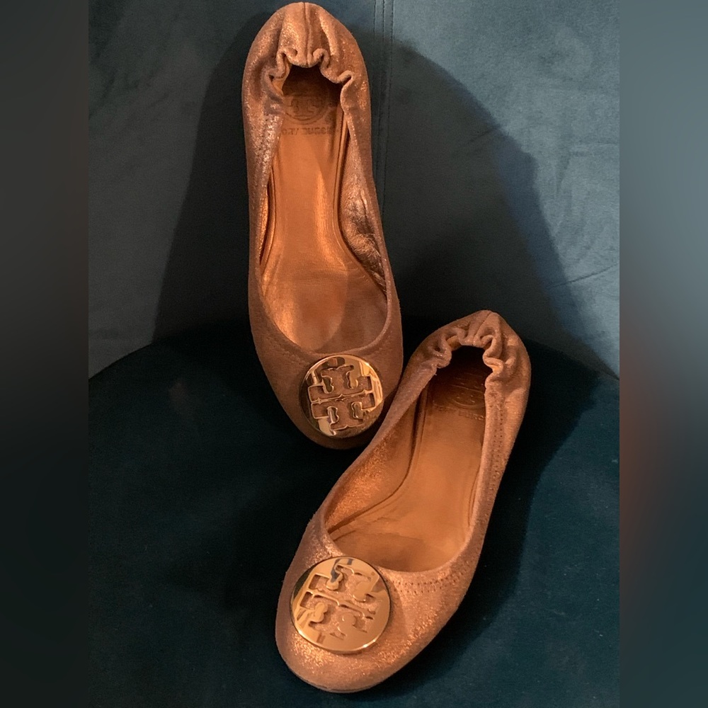 Bronze metallic Tory Burch flats size 7